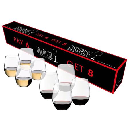Riedel O-Series Stemless Cabernet & Chardonnay Glasses Set/8