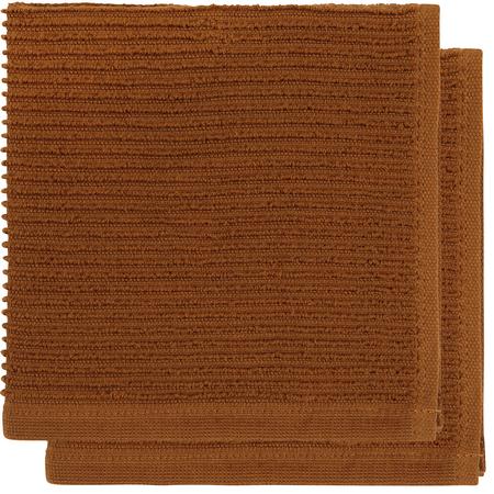 Ripple Dishcloth Set/2 Chestnut Brown