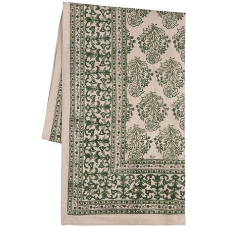 Viridian Block Print Tablecloth