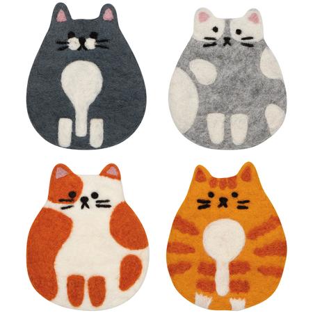 Cat Club Felt Coasters