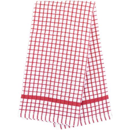 Grid Terry Kitchen Towel Red