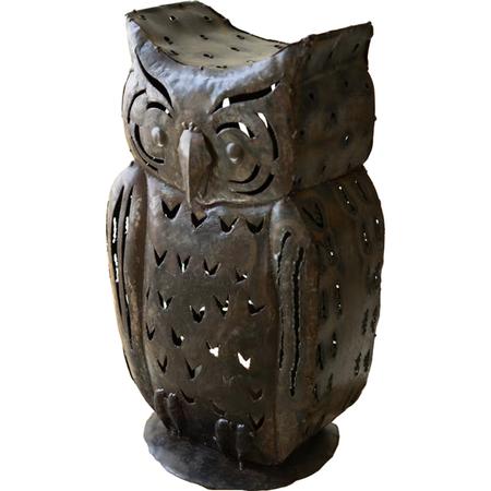 Rustic Metal Owl Luminary