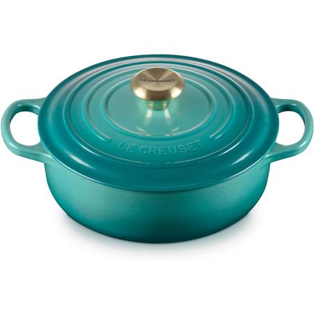 Le Creuset 3.5-qt. Wide Round Oven Bleu Riviera
