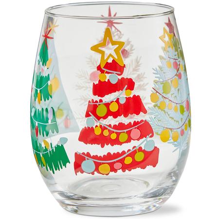 Groovy Trees Stemless Wine Glass
