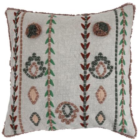 Boho Embroidered Pillow