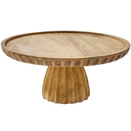 Fluted Wood Cake Stand