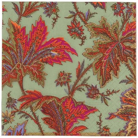 Paper Beverage Napkins Paisley Leaves