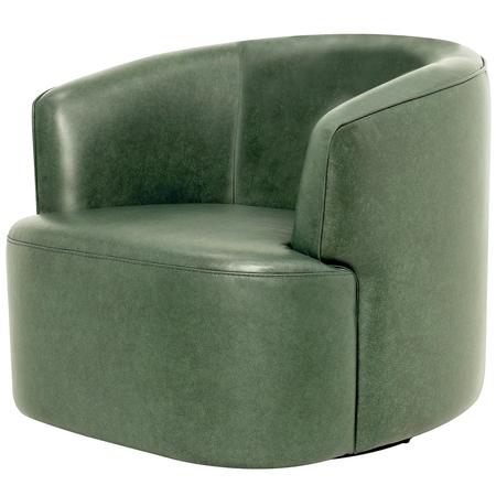 Fireside Swivel Leather Club Chair Forest Green