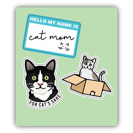 Stickers Set/3 Cat Mom