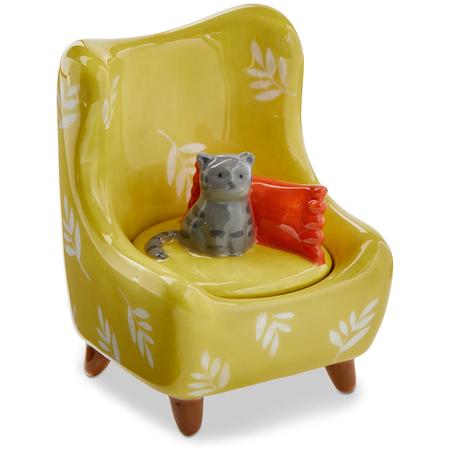 Trinket Box w/Grey Cat