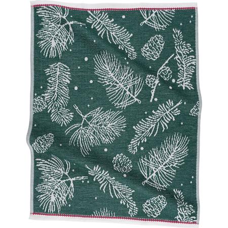 Jacquard Reverse-Terry Kitchen Towel Pine Leaves