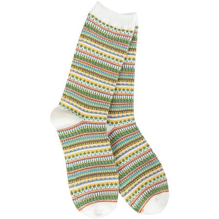 Cozy Crew Socks Boho White Stripe