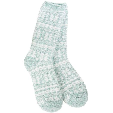 Cozy Crew Socks Fair Isle Green
