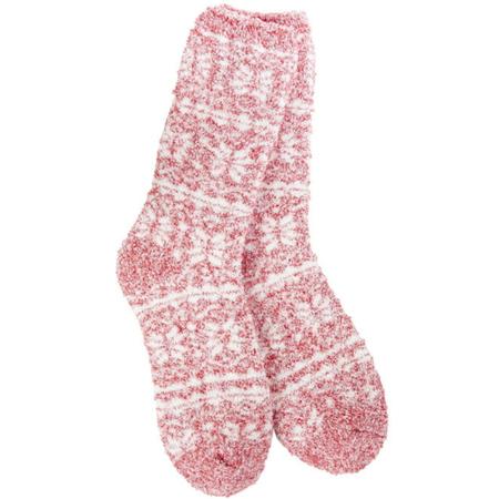 Cozy Crew Socks Fair Isle Red
