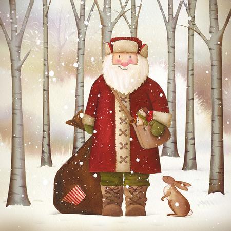 Paper Lunch Napkins Santa & Rabbit