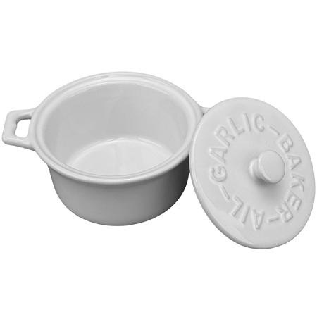 White Porcelain Garlic Baker