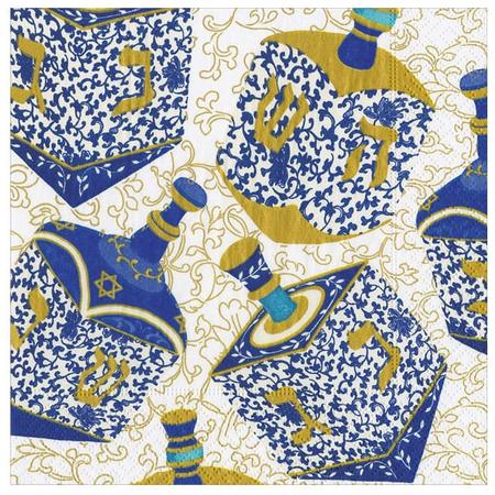 Paper Beverage Napkins Patterned Dreidels