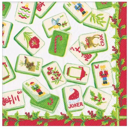 Paper Beverage Napkins Christmas Mahjong