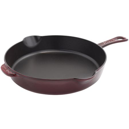 Staub Cast-Iron 11” Deep Skillet Dark Grenadine
