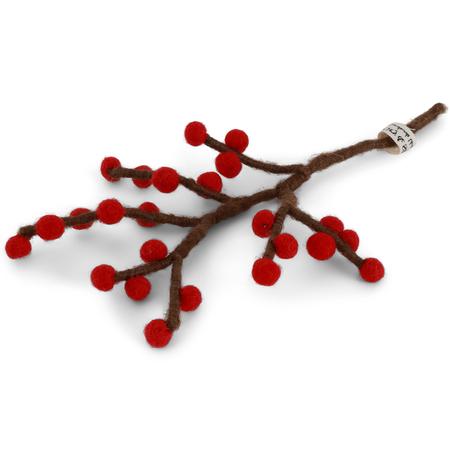 Felt Berries Branch Red