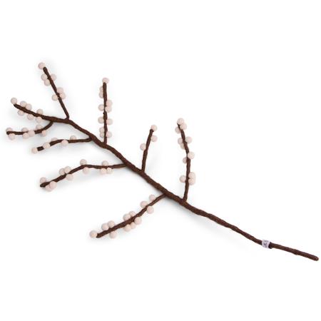 Felt Berries Branch White Large