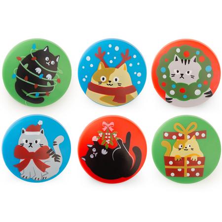 Christmas Cats Bag Clips Set/6