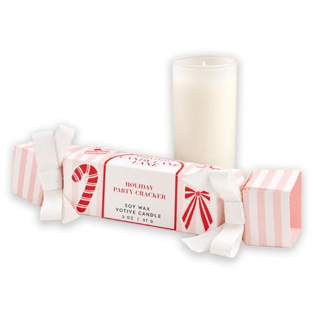 Christmas Cracker-Style Votive Candle Candy Cane Lane